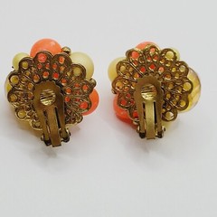 Eclectic Color 3 Piece Beaded Necklace Clip On Earrings Bracelet Vintage Set