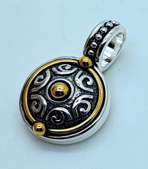 Vintage unique design style Two Tone round shape Pendant charm fashion jewelry