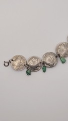 VINTAGE BUFFALO NICKEL AND TURQUOISE BRACELET WITH TURQUOISE EARRINGS