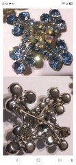 Vintage Juliana D & E Blue And AB Stone Brooch Verified Ref#6394