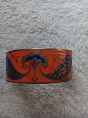Copper Enamel Indian Bracelet With Floral Design