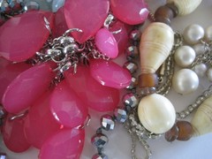 Costume Jewelry 2 Lb Stone Plastic Necklace Bracelet Pin Retro Vintage Bag #4