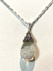 HOLIDAY SALE* ANTIQUE COLOSSAL 21MM FLOATING OPAL NECKLACE STYLE#1A-Sterling