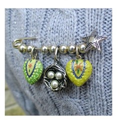 Sterling Silver STAR PIN Charm Holder CHARM PIN Jewelry Gift BEADS Brooch CUTE!