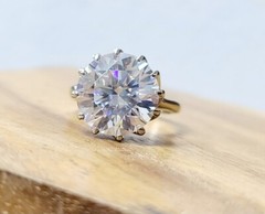6.02ct 14k White Gold Vintage Engagement Ring Lab Grown Simulate Diamond