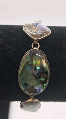 Lucas Lameth 925 Sterling Silver Vintage Abalone Bracelet 7-8 Inch Adjustable