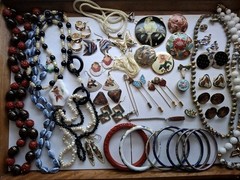 Vintage Cloisonne Jewelry 44 Mixed Jewelry Earrings Necklaces Braclets & More