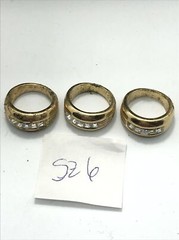 Vintage 18KT GE Gold Plated & Rhinestones in Bold Look Ring varied sizes
