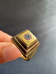 Vintage Moroccan Tuareg Brass Ring Berber Sahara Handmade Ring Brass Size 9.5 US