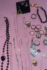 Vintage Estate Costume Jewelry Lot Rings Bracelet Necklace Earrings Pins