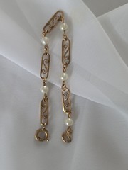 Van Dell 1/20 12K GF Gold Filled Cultured Pearl Link Bracelet