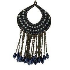 Vintage Antique Gold Tone Medallion Beaded Necklace Boho Necklace