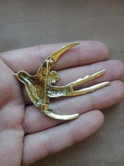 New Collection Dold And Gray Antique Bronze Bird Brooch