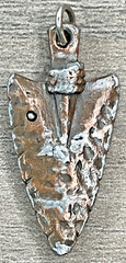 Vintage Copper Plated Pewter American Eagle USA Arrowhead Pendant Charm Two Tone