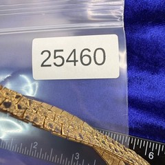 Vintage Herringbone Nugget Textured Chain Necklace Gold Tone 32”