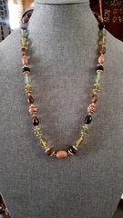 Vintage Lucite Multi color Bead necklace. 28 In