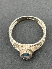 925 Sterling Silver Vintage Sky & Swiss Blue Topaz Designer Rings Sz. 8 & 8.5