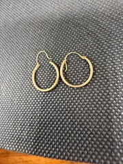 Vintage Stamped Solid 14kt Gold Hoop Earrings 0.67g New Old Stock!