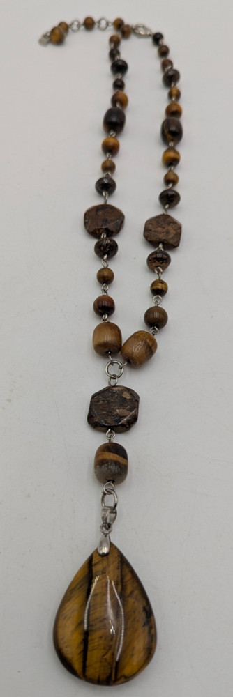 Vintage H.D.N.Y. Necklace TIGER EYE 19″