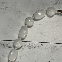 Vintage White Lucite Beaded Necklace 1970s-1980s Costume Jewelry