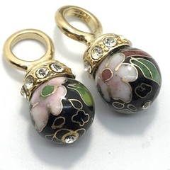 Vintage Interchangable Cloisonne Charms for Hoop Earrings *style choice