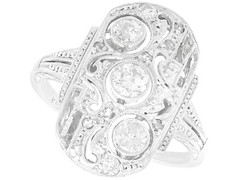 Antique 0.66 ct Diamond and 14 ct White Gold Dress Ring