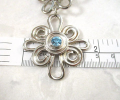 Avon Bracelet & Clip On Earring Set Silver Plated Metal Blue Rhinestones, Signed