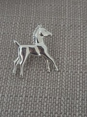 Vintage Sterling Lang Silver Horse Brooch Pin mid-century 925 sterling silver