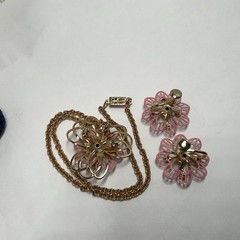 Jo Anne Jewels Elegance Original Box 24k Gold Plated Earrings Necklace PRISTINE!