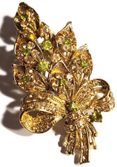 VINTAGE STUNNING MULTICOLOR CRYSTAL FLORAL PIN BROOCH OR PENDANT