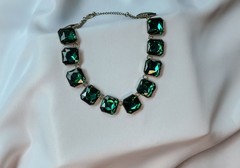 Emerald Rhinestone Statement Collar Necklace