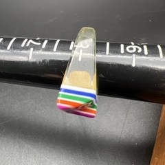 Acrylic/Resin Rings/Multi Stripe (8) and Orange w/Floral Design (9) /70s Style