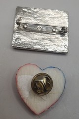 6 Pc U.S.A. Flag Lot: Rafaelian + 2 Unsigned Flag Brooches, 2 Pins, Earrings