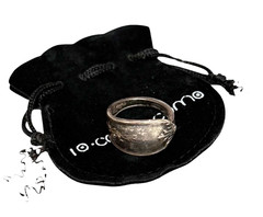 Distressed Metal Ring Wide Band Rustic Patina Unisex Size 6 (Approx)