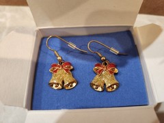 Vintage Christmas Bells Earrings, Vintage Avon Earrings, Holiday Jewelry