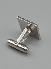 Vintage Anson Men’s Brushed Finish Bullet Back Silver Tone Cufflinks