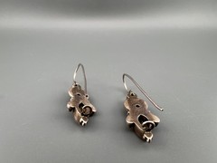 Vintage Earrings Sterling Silver 925 Citrine Anglesite Gemstone French Wire Hook