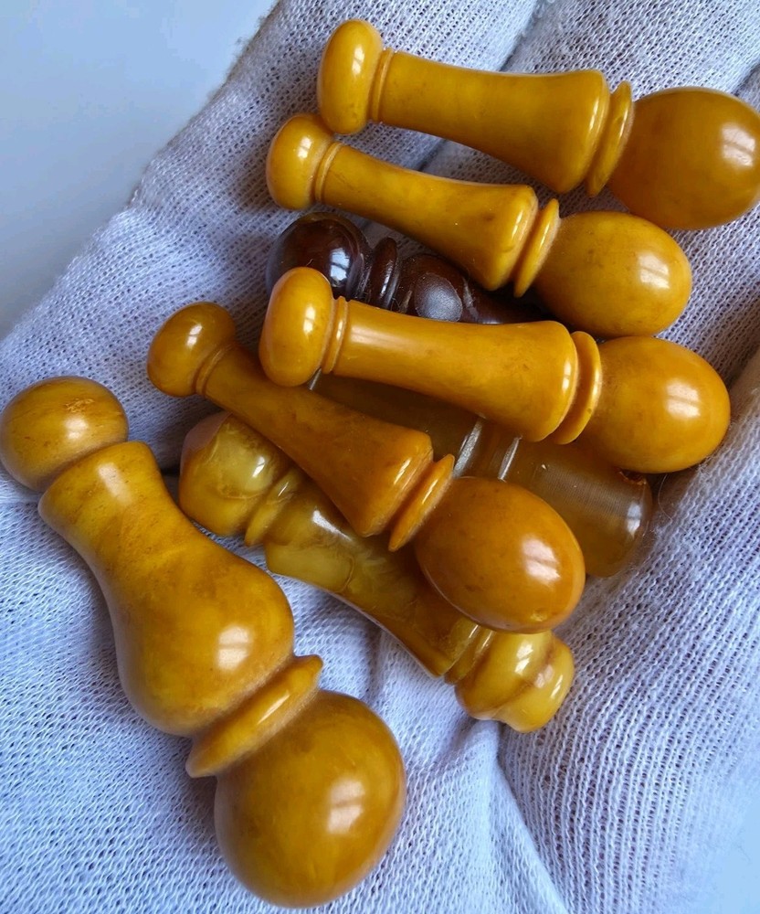 Islamic Prayer Bead Minaret Tasbih Natural Baltic Amber Molded 44g