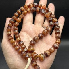 Old Mali Striped Agate Style Beads Vintage African Old Glass Beads