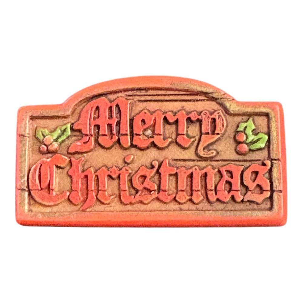 Hallmark Cards Merry Christmas Holiday Plastic Pin Brooch 2 in