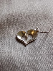 Vintage SU Thailand Sterling Silver Unique Shape Heart Pierced Earrings.