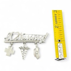 Vintage J.J. Signed “I ❤️ Nursing” Dangle Charm Brooch
