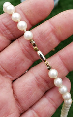 VINTAGE Necklace Faux Pearl Long 5 mm Pearls 56″ L Quality Knotted in Between