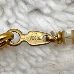 Vintage Signed Vogue Necklace Tan Heishi Beads Gold Tone Surfer Beach 14″