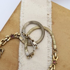 Vtg Barclay Purple Amethyst Rhinestone Gold Tone Necklace Choker Mesh Bib Signed