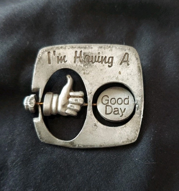 Vintage Signed JJ I’m Having A Good Day/ Bad Day Pin Brooch Rare