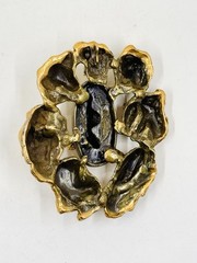 TORTOLANI Gold Plated Pewter High Relief Zodiac Pendant VTG 1960’s Rare