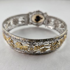 Art Deco Bangle Filigree Design with Mose Agate 1933 J.J. White Mfg. [7911]