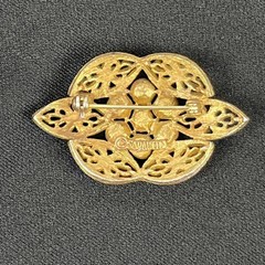 Vintage 1970’s Sarah Coventry Victoria Filigree Antique Gold Tone Pin Brooch