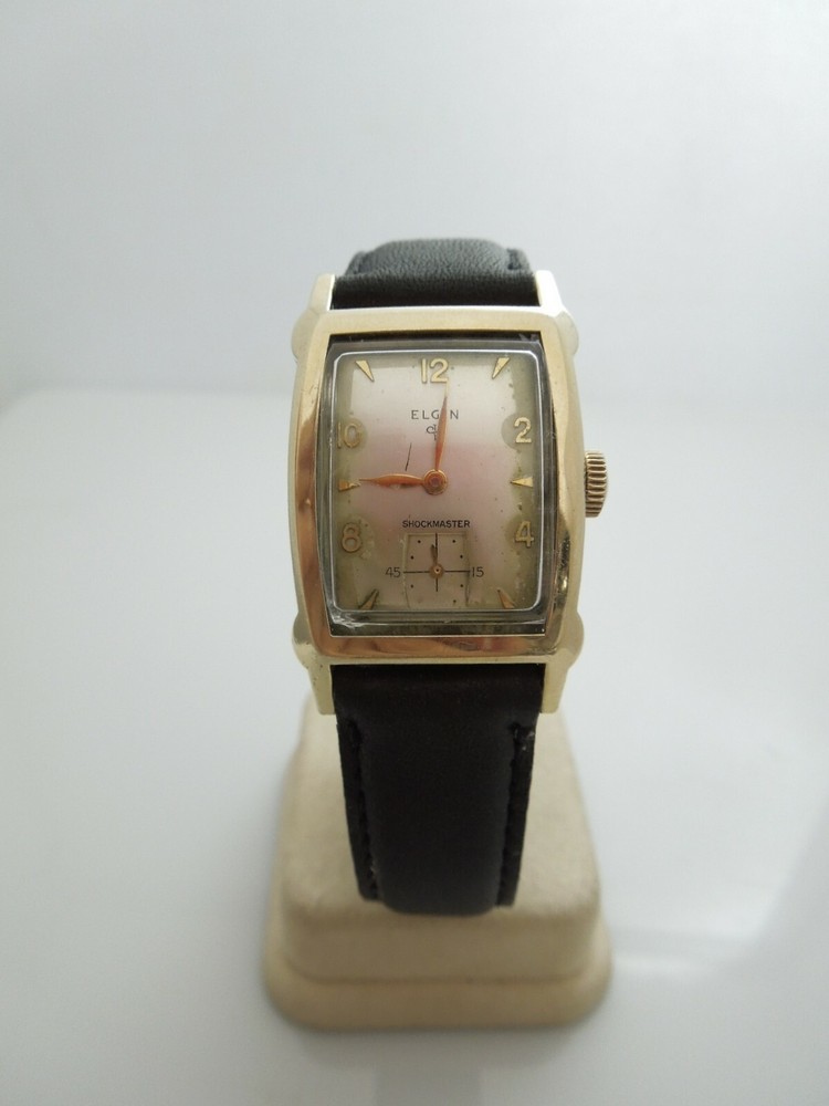g699 Men’s Vintage Elgin Shockmaster Waterproof Mechanical Wristwatch